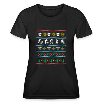 Sport X-Mas Christmas BMX - Women's Functional T-Shirt - black - Front - AI Model Female 172 light (172cm)