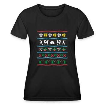 Sport X-Mas Noël MMA - T-shirt sport Femme - noir - Devant - AI Model Female 172 light (172cm)