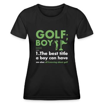 Sport Boy Définition Golf - T-shirt sport Femme - noir - Devant - AI Model Female 172 light (172cm)