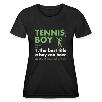 Sport Boy Definition Tennis - Frauen Funktions-T-Shirt - Schwarz - Vorne - AI Model Female 172 light (172cm)