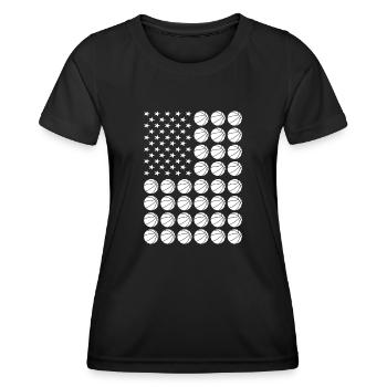 Sport Us Flag Basketball - Women's Functional T-Shirt - black - Front - AI Model Female 172 light (172cm)