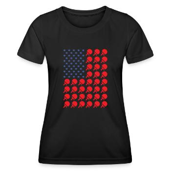 Sport Us Flag Table Tennis - Women's Functional T-Shirt - black - Front - AI Model Female 172 light (172cm)