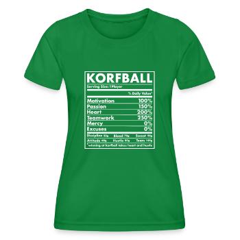 Sport Nutrition Korfball - T-shirt sport Femme - vert - Devant - AI Model Female 172 dark (172cm)
