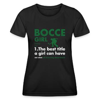 Sport Girl Définition Bocce - T-shirt sport Femme - noir - Devant - AI Model Female 172 light (172cm)