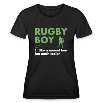 Sport Boy Definition Rugby - Women's Functional T-Shirt - black - Front - AI Model Female 172 light (172cm)