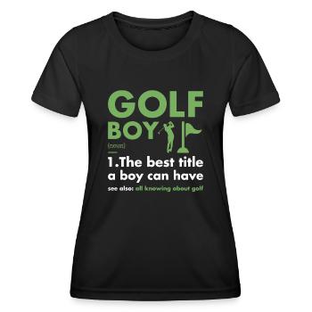 Sport Boy Definition Golf - Women's Functional T-Shirt - black - Front - AI Model Female 172 light (172cm)