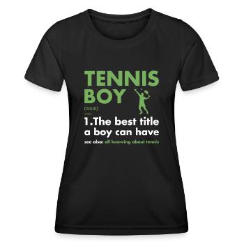 Sport Boy Definition Tennis - Frauen Funktions-T-Shirt - Schwarz - Vorne - AI Model Female 172 light (172cm)