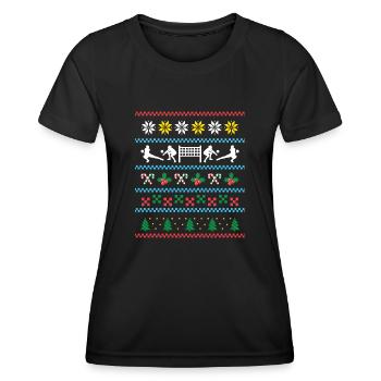 Sport X-Mas Christmas Beach Volleyball - Women's Functional T-Shirt - black - Front - AI Model Female 172 light (172cm)