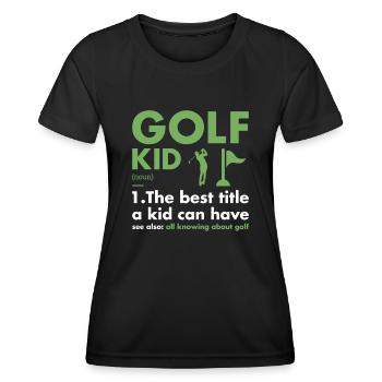 Sport Kid Définition Golf - T-shirt sport Femme - noir - Devant - AI Model Female 172 light (172cm)