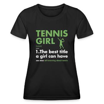 Sport Girl Definition Tennis - Frauen Funktions-T-Shirt - Schwarz - Vorne - AI Model Female 172 light (172cm)