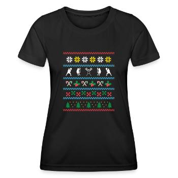Sport X-Mas Christmas Field Lacrosse - Women's Functional T-Shirt - black - Front - AI Model Female 172 light (172cm)