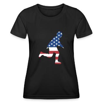 Sport Us Flag Airsoft - Women's Functional T-Shirt - black - Front - AI Model Female 172 light (172cm)