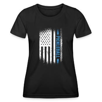 Sport Us Flag Pickleball - T-shirt sport Femme - noir - Devant - AI Model Female 172 light (172cm)
