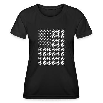 Sport Us Flag Football - Frauen Funktions-T-Shirt - Schwarz - Vorne - AI Model Female 172 light (172cm)
