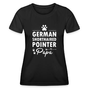 German Shorthaired Pointer Papa - Women's Functional T-Shirt - black - Front - AI Model Female 172 light (172cm)