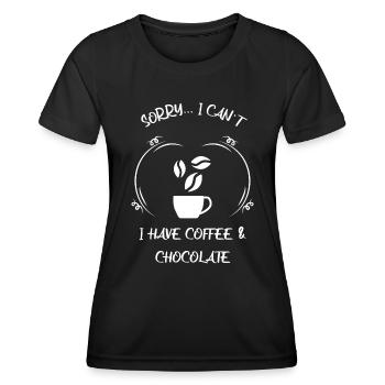 Coffee, espresso, coffee & chocolate - Women's Functional T-Shirt - black - Front - AI Model Female 172 light (172cm)
