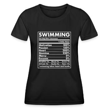 Sport Nutrition Swimming - Frauen Funktions-T-Shirt - Schwarz - Vorne - AI Model Female 172 light (172cm)