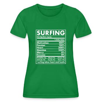 Sport Nutrition Surfing - Women's Functional T-Shirt - kelly green - Front - AI Model Female 172 dark (172cm)