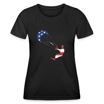 Sport Us Flag Kitesurf - T-shirt sport Femme - noir - Devant - AI Model Female 172 light (172cm)