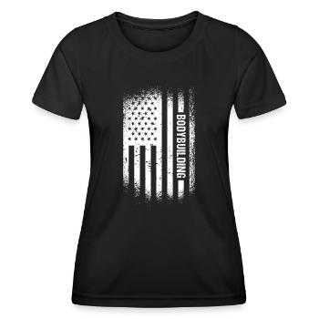 Sport Us Flag Bodybuilding - Women's Functional T-Shirt - black - Front - AI Model Female 172 light (172cm)