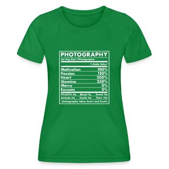 Photographe Nutrition Photographie - T-shirt sport Femme - vert - Devant - AI Model Female 172 dark (172cm)