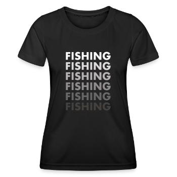 Pêche au pêcheur - T-shirt sport Femme - noir - Devant - AI Model Female 172 light (172cm)