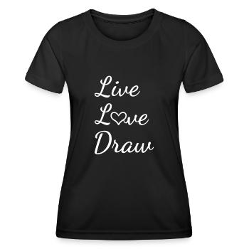 Tiroir Dessin d’amour en direct - T-shirt sport Femme - noir - Devant - AI Model Female 172 light (172cm)