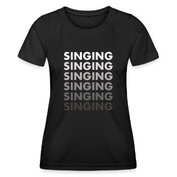 Chanteur Chant - T-shirt sport Femme - noir - Devant - AI Model Female 172 light (172cm)