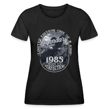 Legendär seit 1985 - Frauen Funktions-T-Shirt - Schwarz - Vorne - AI Model Female 172 light (172cm)