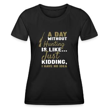 Chasseur Une journée sans chasse - T-shirt sport Femme - noir - Devant - AI Model Female 172 light (172cm)