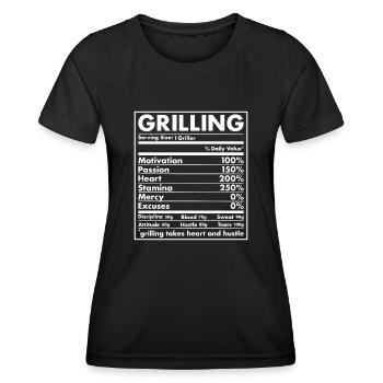 Griller Nutrition Grillades - T-shirt sport Femme - noir - Devant - AI Model Female 172 light (172cm)