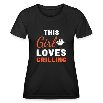Griller This Girl Loves Grilling - Women's Functional T-Shirt - black - Front - AI Model Female 172 light (172cm)