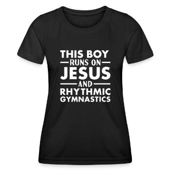 Gymnast This Boy Runs On Jesus Rhythmic Gymnastics - Women's Functional T-Shirt - black - Front - AI Model Female 172 light (172cm)