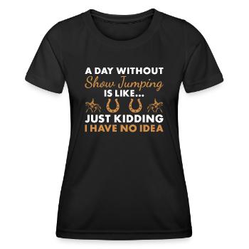 Jumper Une journée sans saut d’obstacles - T-shirt sport Femme - noir - Devant - AI Model Female 172 light (172cm)