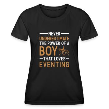 Rider Never Underestimate The Power Of A Boy - Women's Functional T-Shirt - black - Front - AI Model Female 172 light (172cm)