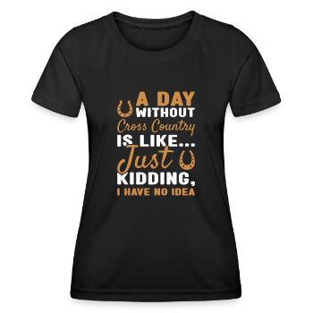 Cavalier Une journée sans cross-country - T-shirt sport Femme - noir - Devant - AI Model Female 172 light (172cm)