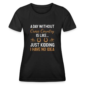 Cavalier Une journée sans cross-country - T-shirt sport Femme - noir - Devant - AI Model Female 172 light (172cm)