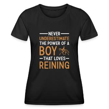 Reiner Never Underestimate The Power Of A Boy - Women's Functional T-Shirt - black - Front - AI Model Female 172 light (172cm)