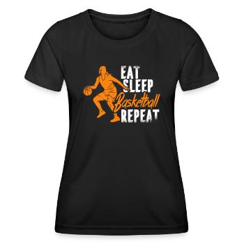 Basketball Player Eat Sleep Basketball Player - Women's Functional T-Shirt - black - Front - AI Model Female 172 light (172cm)