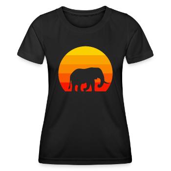 Amoureux des animaux Afrique Safari Animal Rétro Éléphant - T-shirt sport Femme - noir - Devant - AI Model Female 172 light (172cm)