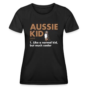Dog Aussie Kid Definition - Women's Functional T-Shirt - black - Front - AI Model Female 172 light (172cm)