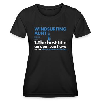Sport Aunt Windsurfing - Women's Functional T-Shirt - black - Front - AI Model Female 172 light (172cm)