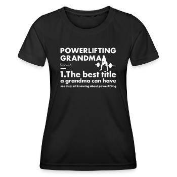 Sport Grandma Powerlifting - Women's Functional T-Shirt - black - Front - AI Model Female 172 light (172cm)