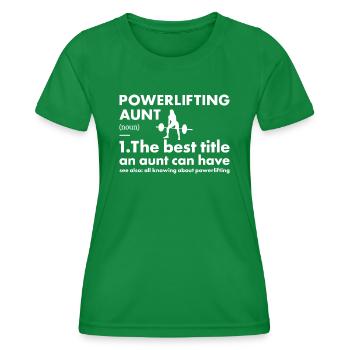 Sport Aunt Powerlifting - Women's Functional T-Shirt - kelly green - Front - AI Model Female 172 dark (172cm)
