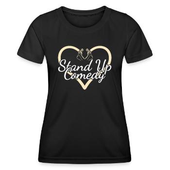 Comedian Heart Stand Up Comedy - Frauen Funktions-T-Shirt - Schwarz - Vorne - AI Model Female 172 light (172cm)