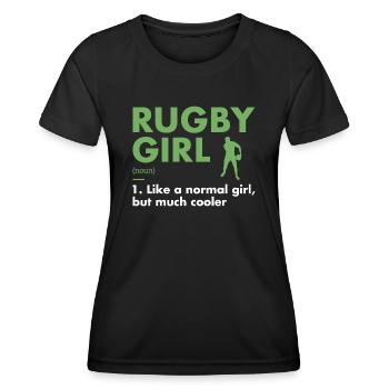 Sport Girl Definition Rugby - Frauen Funktions-T-Shirt - Schwarz - Vorne - AI Model Female 172 light (172cm)