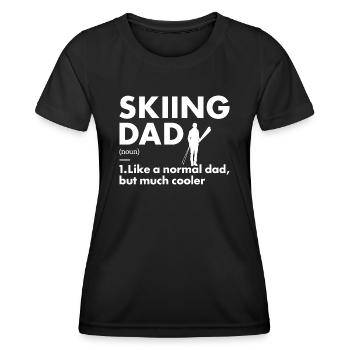 Sport Dad Skiing - Frauen Funktions-T-Shirt - Schwarz - Vorne - AI Model Female 172 light (172cm)