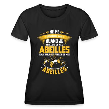 Cadeau Drôle Apiculteur Apiculture Abeille Miel - T-shirt sport Femme - noir - Devant - AI Model Female 172 light (172cm)