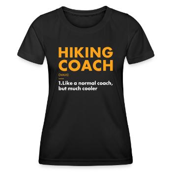 Hiker Coach Definition Hiking - Frauen Funktions-T-Shirt - Schwarz - Vorne - AI Model Female 172 light (172cm)