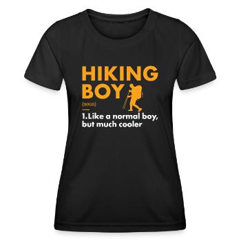 Hiker Boy Definition Hiking - Frauen Funktions-T-Shirt - Schwarz - Vorne - AI Model Female 172 light (172cm)